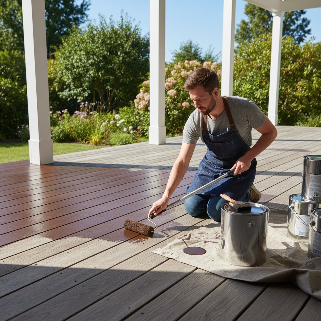 Чем покрасить деревянный пол на открытой веранде