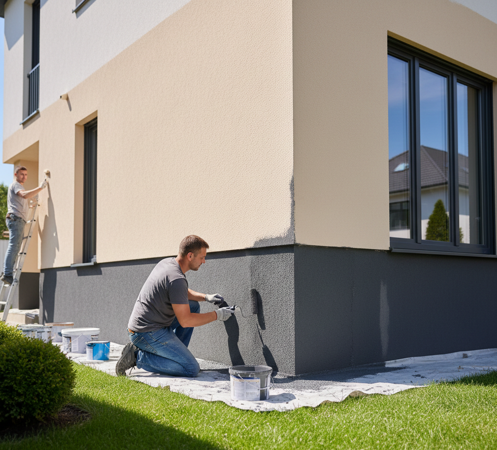 Чем покрасить фасад дома, цоколя (фундамента)